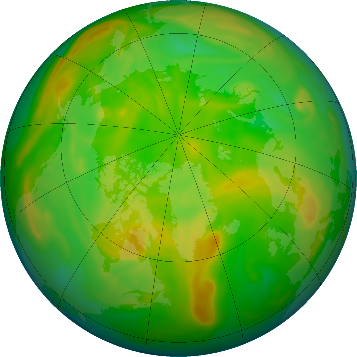 Arctic ozone map for 07 June 2005